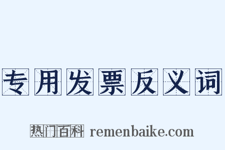 专用发票反义词是什么意思的图片